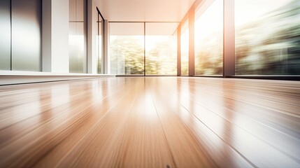 Fototapeta premium minimalist blurred wood floor interior