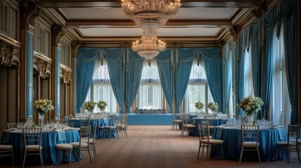 decor celebration background blue