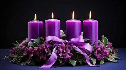 greenery advent wreath purple