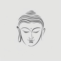 Abstract meditative calm, zen buddha line art on soft background evoking serenity and mindfulness. Great as logo or print design inspiration
