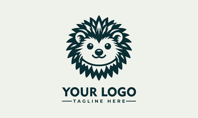 Hedgehog vector logo porcupine logo illustration design in vector format