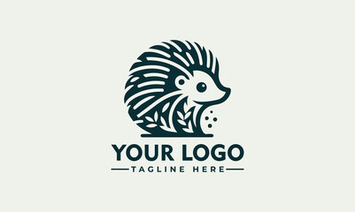 Hedgehog vector logo porcupine logo illustration design in vector format