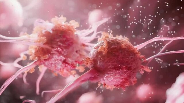 Division of cancer cells. Proliferation of a malignant tumor