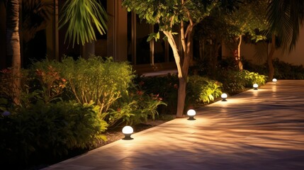 Obraz premium landscape outdoor yard lights