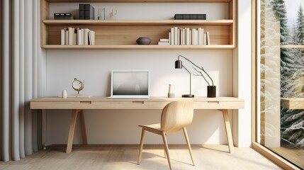 minimalist interior home office desk