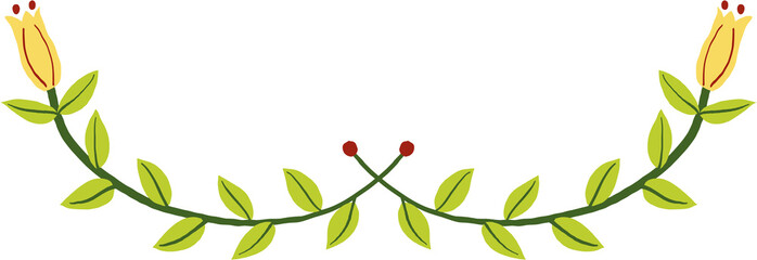 Floral and flower frame divider illustration.