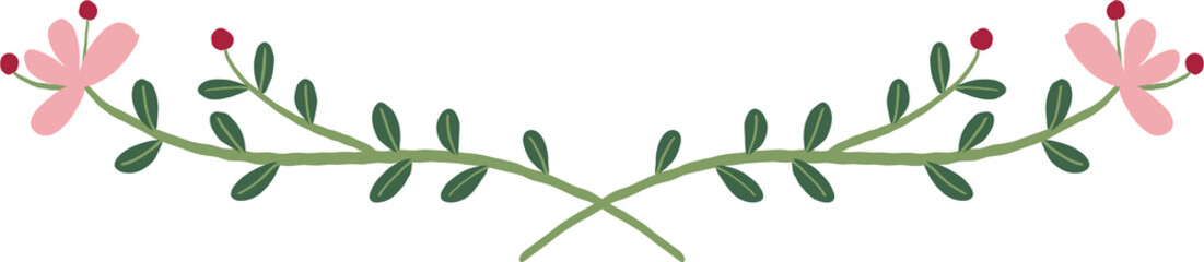 Floral and flower frame divider illustration.