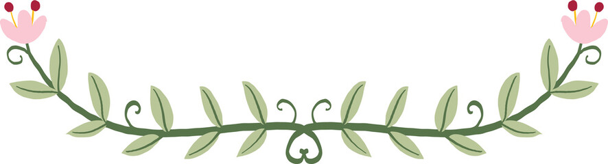 Floral and flower frame divider illustration.