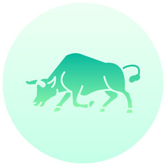 bull round gradient vector icon