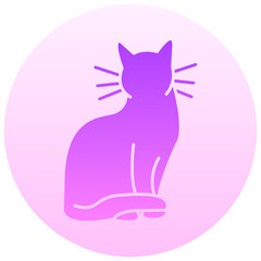 cat round gradient vector icon
