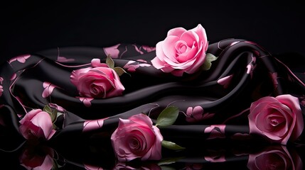 bold pink rose pattern