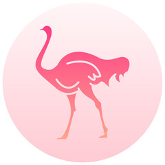 ostrich round gradient vector icon