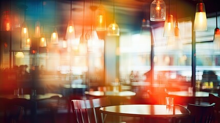 decor blurred restaurant interiors