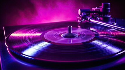spinning music background purple