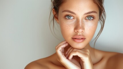 Woman With Blue Eyes Posing