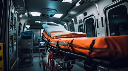 patient blurred ambulance interior