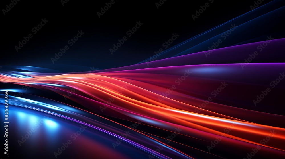 Poster a colorful, abstract image with a purple line in the middle. the image is a representation of a wave