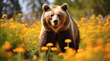 foraging california brown bear