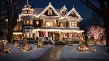 extravagant christmas lights house