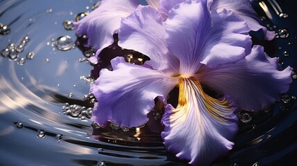 pool purple iris flower
