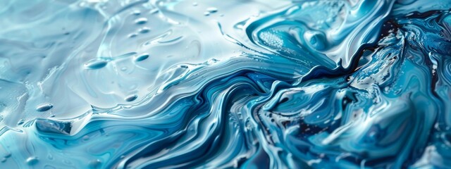 Abstract blue liquid background with swirling patterns and fluid shapes, creating an otherworldly atmosphere.