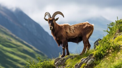 Fototapeta premium majestic brown goat