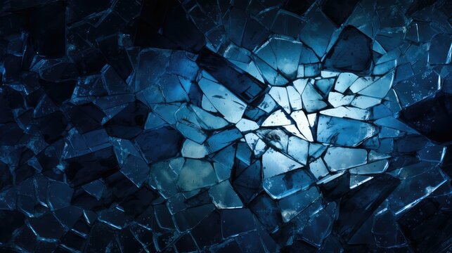 shattered dark blue abstract cell