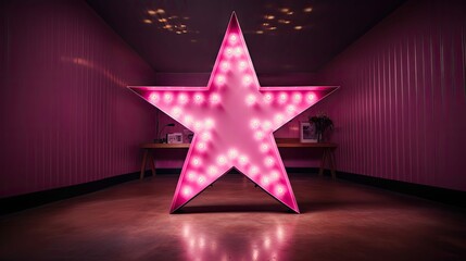 neon pink stars
