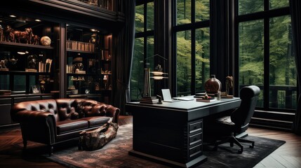 masculine luxury interior dark