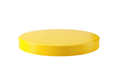 Yellow Round Podium isolated on Transparent background.