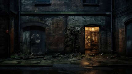 abandoned dark house background