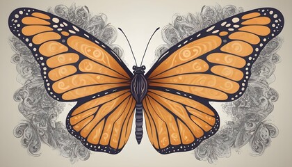 A Butterfly With Wings Patterned Like A Monarch