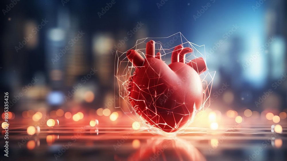 Aufkleber a heart is surrounded by a web of lines, giving it a broken appearance. the heart is red and is plac