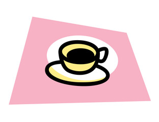 Cup of coffee. Simple stylized drawing. Isolated image for logo, icon, poster and illustrations.