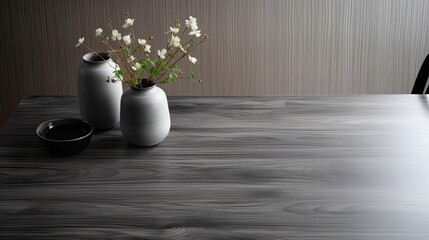 dining gray wood surface