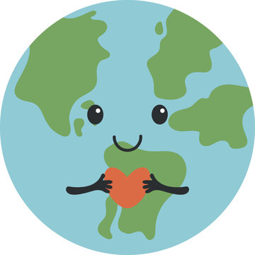 recommend clip art: Cute planet earth with heart in hands, planet earth globe for card, banner, poster, sticker, Earth Day, planet earth clipart