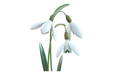Obraz premium Snowdrop blossom isolated on transparent background
