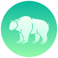 bear gradient round vector icon