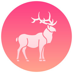 deer gradient round vector icon