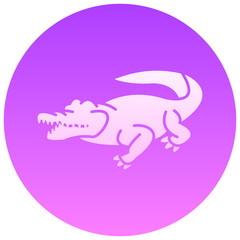 crocodile gradient round vector icon