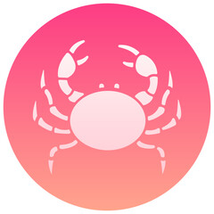 crab gradient round vector icon