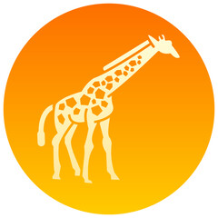 giraffe gradient round vector icon