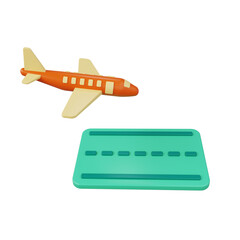 landing 3d render icon