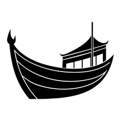 Dingy boat icon vector art illustration, (12)