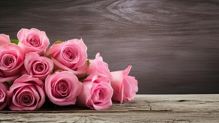 rustic bouquet pink roses