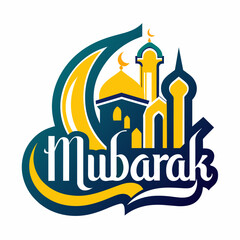 Eid Mubarak text vector (2)