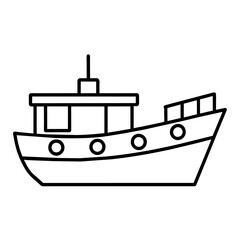 Obraz premium fishing boat icon vector art illustration (28)