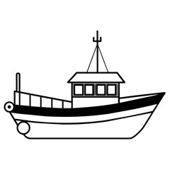 fishing boat icon vector art illustration (29)
