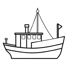 fishing boat icon vector art illustration (26)