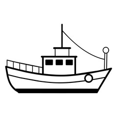 Obraz premium fishing boat icon vector art illustration (25)